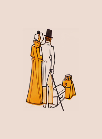 Illustration de deux voyageurs