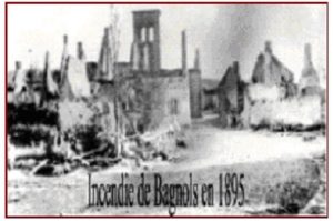 Photo d'époque de l'incendie de Bagnols en 1895